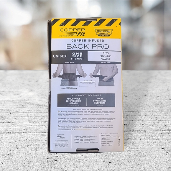 NEW Copper Fit Work Gear Back Support Belt Pro Compression Support - Picture 3 of 3